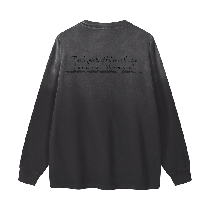 BAITE Gradient Vintage Washed Long Sleeve Tee